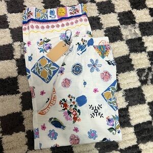 Pattern linen pants